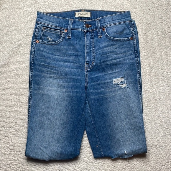 Madewell Jeans High Rise Skinny 10” Distressed Ripped Size 26 - Picture 3 of 10